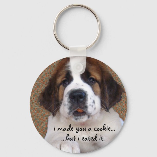 St Bernard Puppy Cookie Keychain (Front)