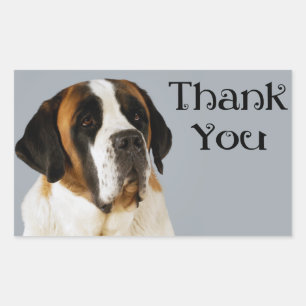 St. Bernard Puppy Dog Thank You Sticker