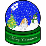 st bernard snow globe photo sculpture ornament<br><div class="desc">cute holiday ornament</div>