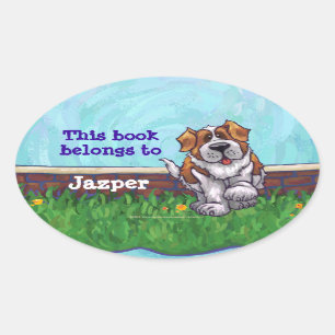 St. Bernard Stationery Oval Sticker