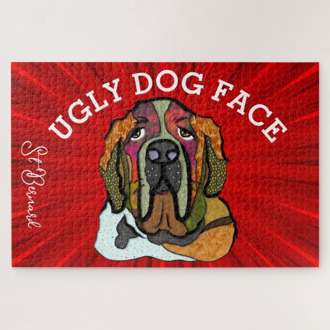 St Bernard ugly dog face 1000 piece Jigsaw Puzzle (Horizontal)