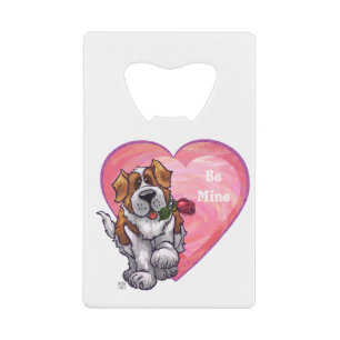 St. Bernard Valentine's Day Credit Card Bottle Opener