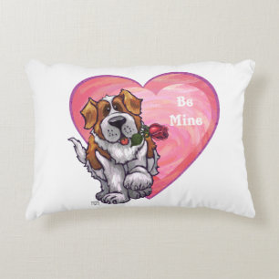 St. Bernard Valentine's Day Decorative Pillow