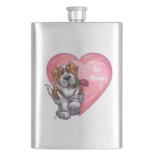 St. Bernard Valentine's Day Hip Flask