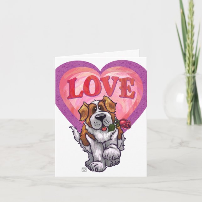 St. Bernard Valentine's Day Holiday Card (Front)