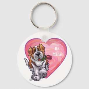St. Bernard Valentine's Day Keychain