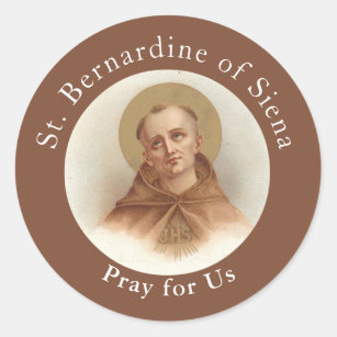 St. Bernardine of Siena, Catholic Priest Classic Round Sticker