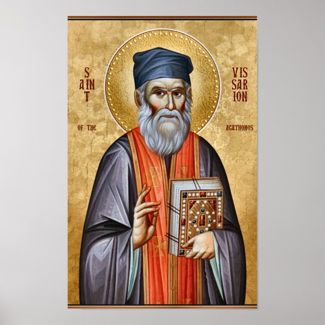 St. Bessarion the Agathonite Orthodox Icon Print (Front)