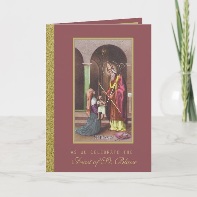 St. Blaise Catholic Patron Throat Ailments Card (Front)