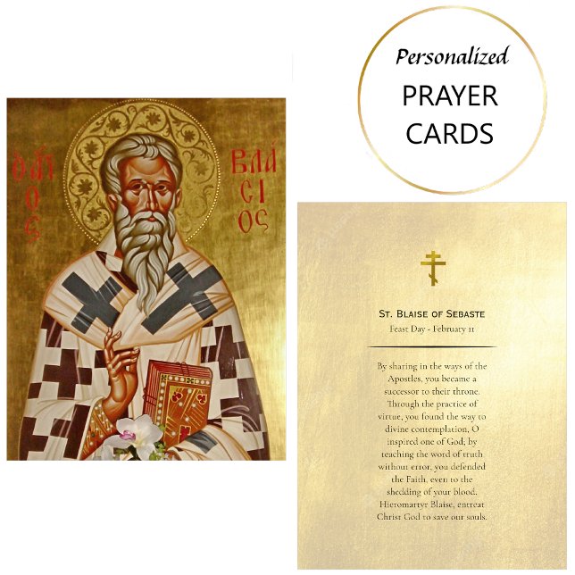 St. Blaise of Sebaste Orthodox Prayer Card         (Creator Uploaded)