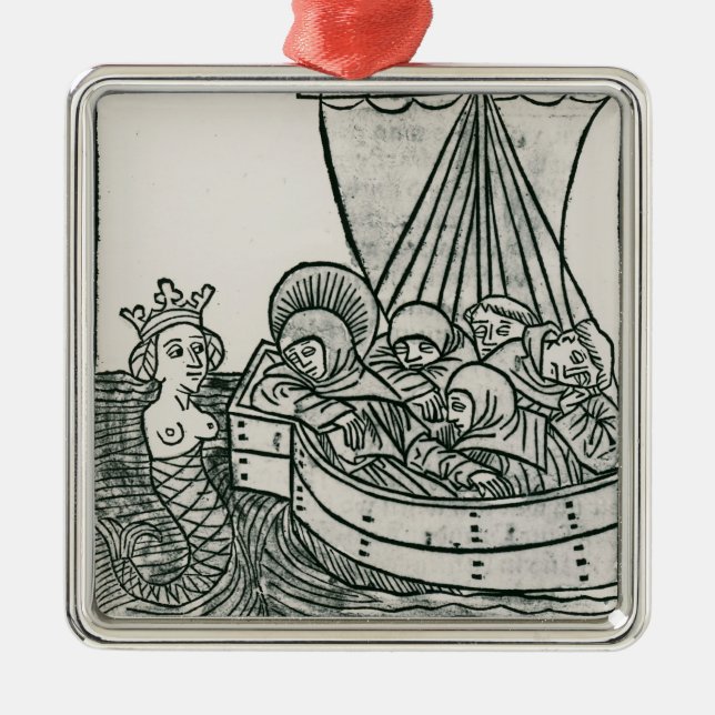 St. Brendan and the Siren Metal Ornament (Front)