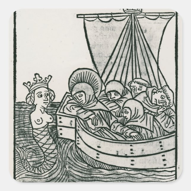 St. Brendan and the Siren Square Sticker (Front)