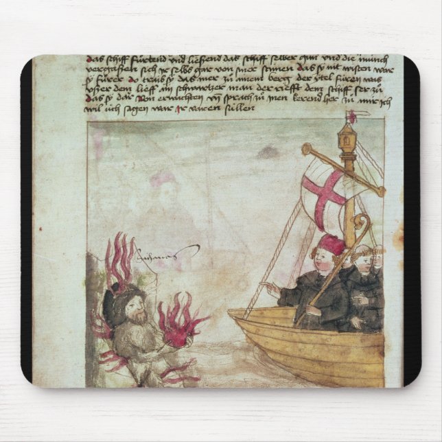 St. Brendan in his ship Mouse Pad (Front)