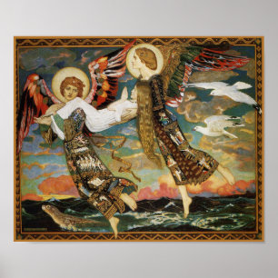 St. Bride - Carried by Angels - by John Duncan Poster