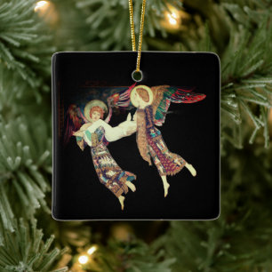St Brigid being carried away by angels Ceramic Ornament
