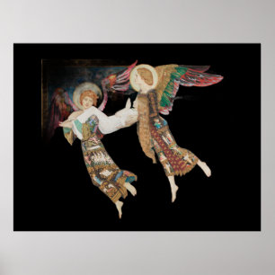 St Brigid being carried away by angels Poster