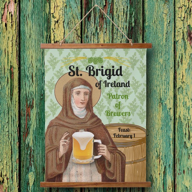 St. Brigid of Ireland and Her Barrel of Beer Hanging Tapestry (Creator Uploaded)
