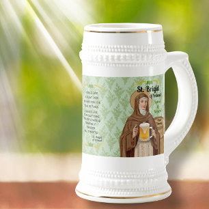 St. Brigid of Ireland and Her Barrel of Beer Stein