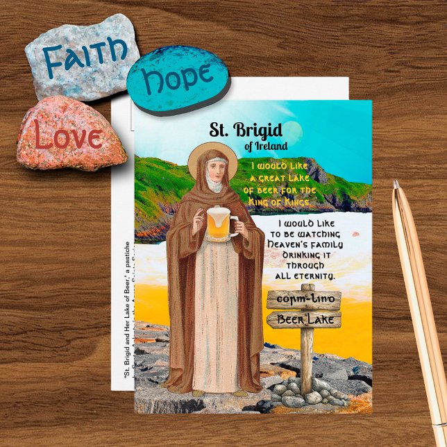 St. Brigid of Ireland and Her Lake of Beer Postcard (Creator Uploaded)