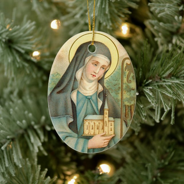 St. Brigid of Ireland (M 014) Ceramic Ornament (Tree)