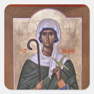 St. Brigid of Ireland Orthodox Christian Icon Square Sticker