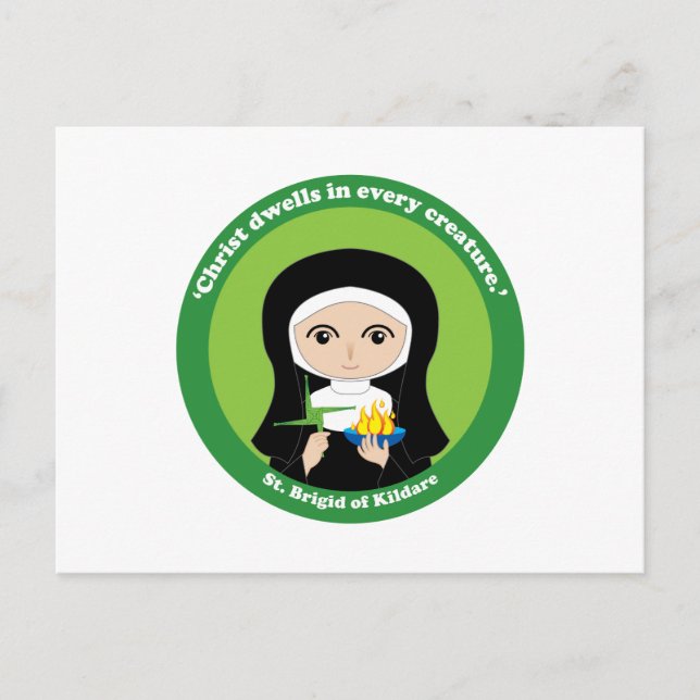 St. Brigid of Kildare Postcard (Front)