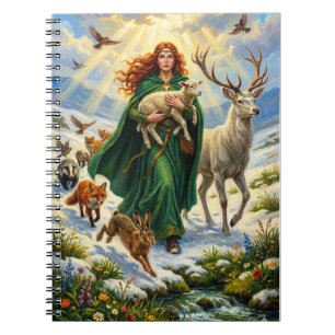St Brigid Spring Goddess Woodland Animals Imbolc Notebook
