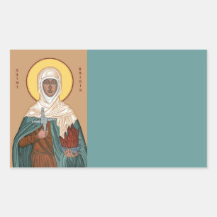 St Brigid with Holy Fire and Cross Sticker