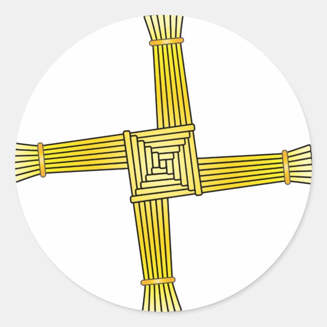 St. Brigid's Cross Classic Round Sticker (Front)