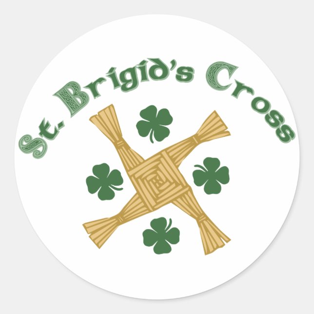 St. Brigids Cross Classic Round Sticker (Front)