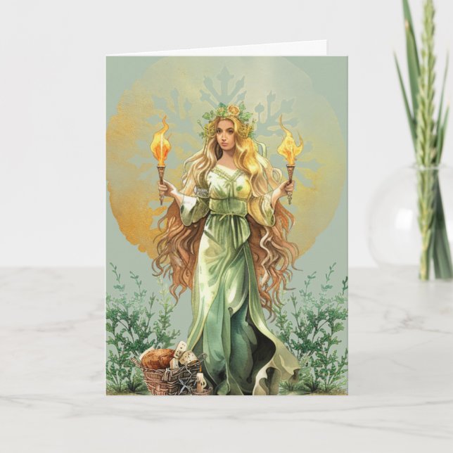 St. Brigids Day Candlemas Imbolc Holiday Card (Front)