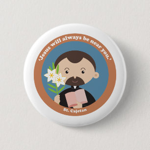 St Cajetan 2 Inch Round Button