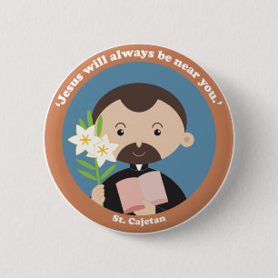 St Cajetan 2 Inch Round Button