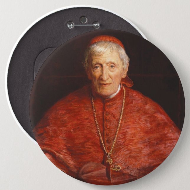 St. Cardinal John Henry Newman Catholic 6 Inch Round Button (Front & Back)