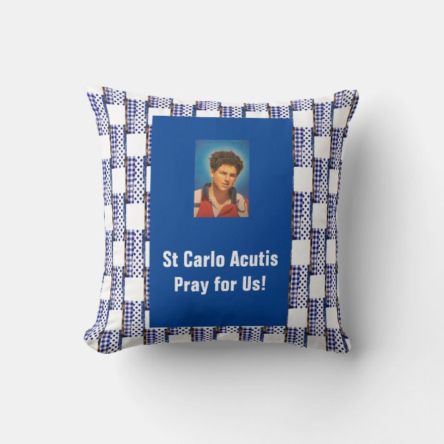 St Carlo Acutis Throw Pillow (Front)