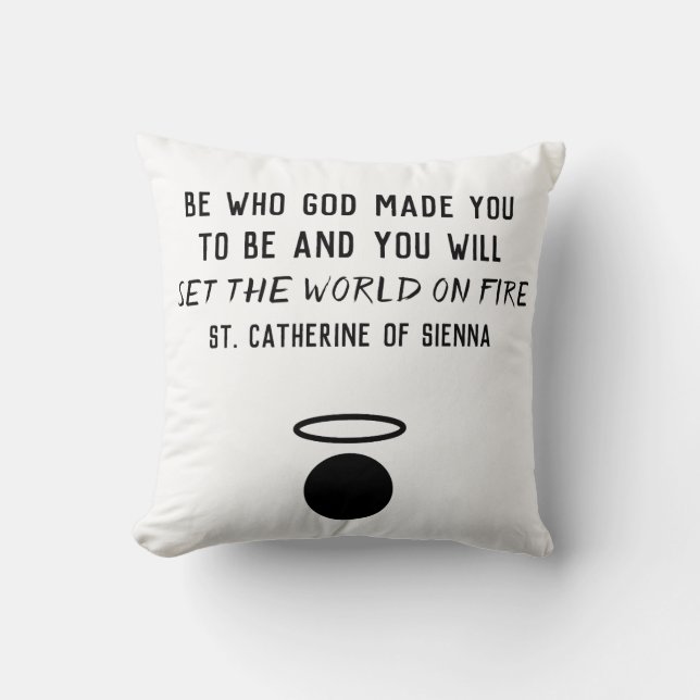 St Catherine de Sienne Citation Lancer Oreiller (Recto)