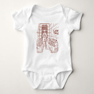 St Catherine Disputing with Scholars by Masolino Baby Bodysuit