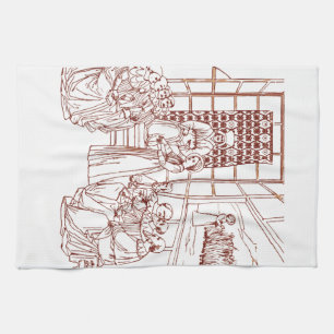 St Catherine Disputing with Scholars by Masolino Kitchen Towel