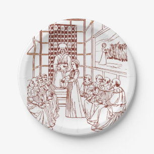St Catherine Disputing with Scholars by Masolino Paper Plate