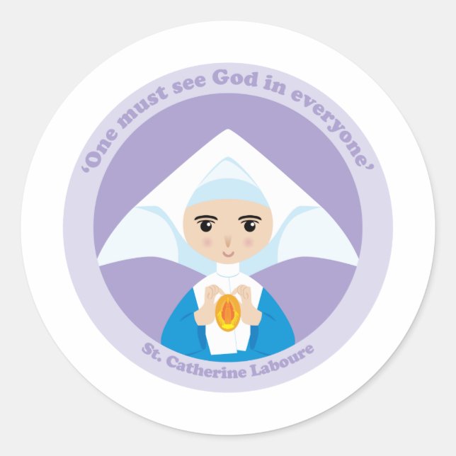 St. Catherine Laboure Classic Round Sticker (Front)
