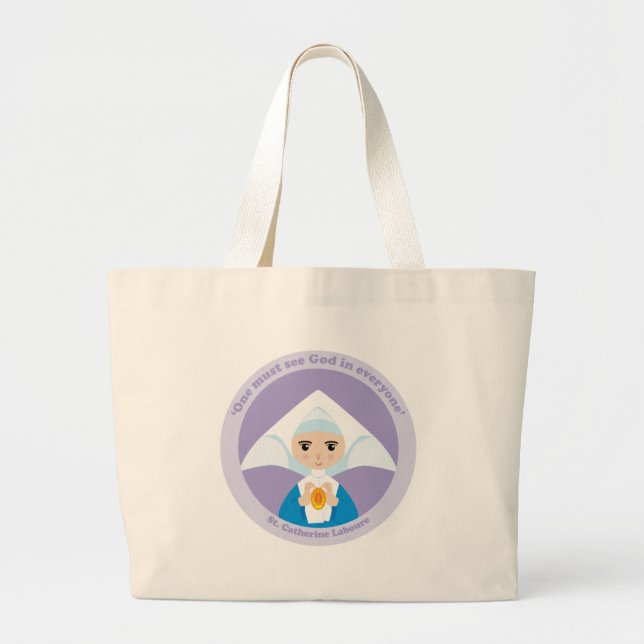 St. Catherine Laboure Large Tote Bag (Front)
