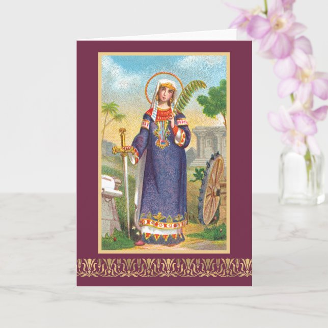 St. Catherine of Alexandria in Egyptian Dress Card (Orchid)