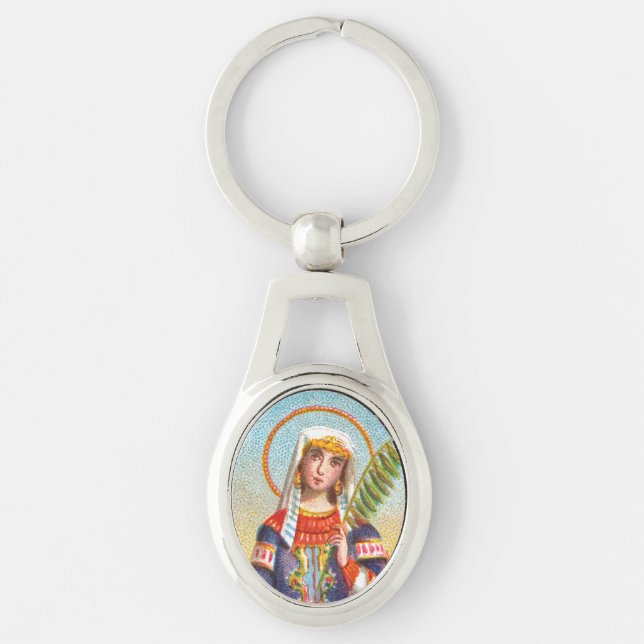 St. Catherine of Alexandria in Egyptian Dress Keychain (Front)