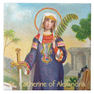 St. Catherine of Alexandria in Egyptian Dress Tile