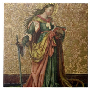St. Catherine of Alexandria (oil on panel) 2 Tile