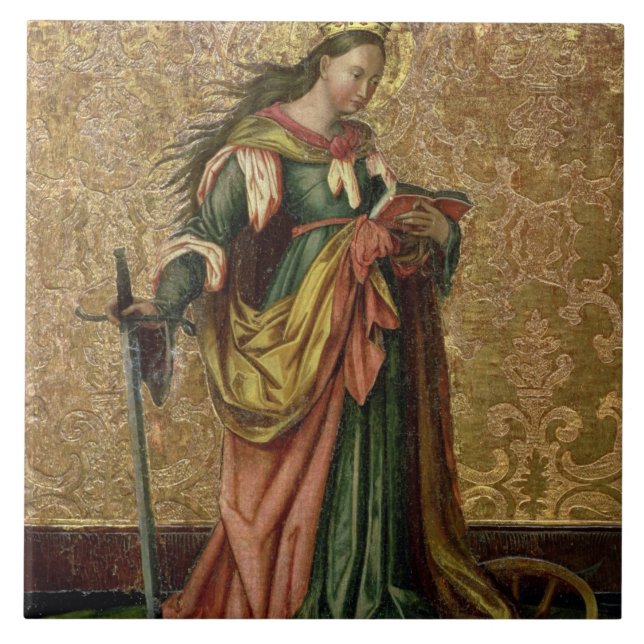 St. Catherine of Alexandria (oil on panel) 2 Tile (Front)