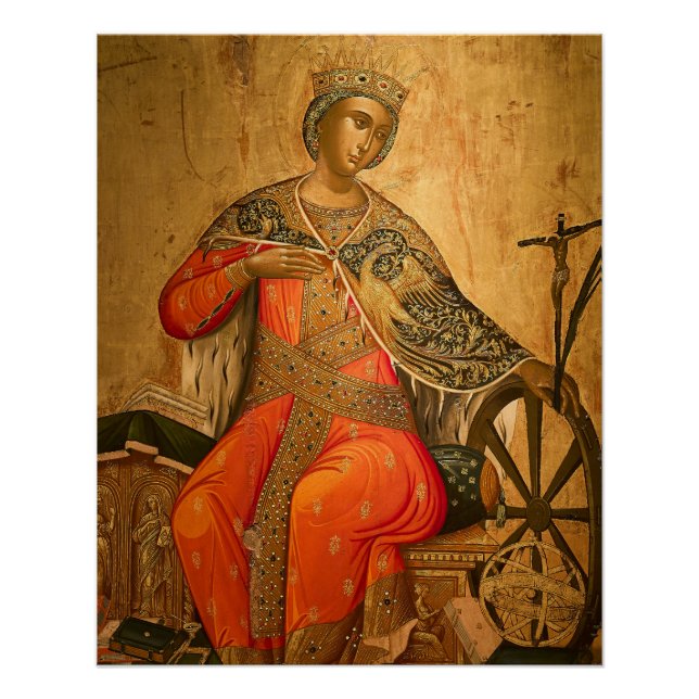 St. Catherine of Alexandria Orthodox Icon Poster (Front)