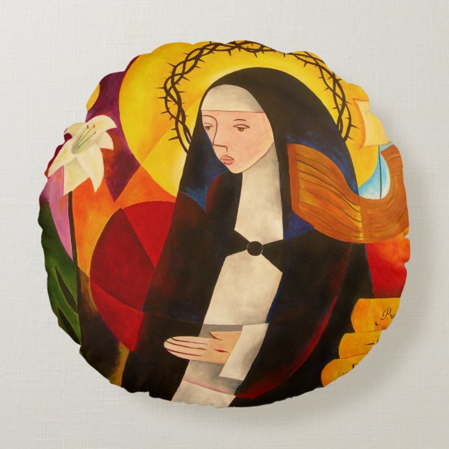 St. Catherine of Siena 2007 Round Pillow (Front)