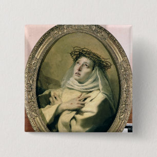 St. Catherine of Siena , c.1746 2 Inch Square Button