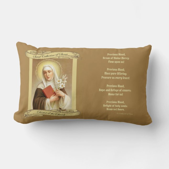 St. Catherine of Siena Doctor of the Church Lumbar Pillow (Front)